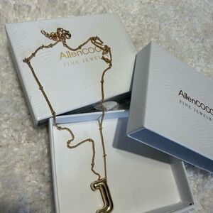 Gold J Initial Necklace